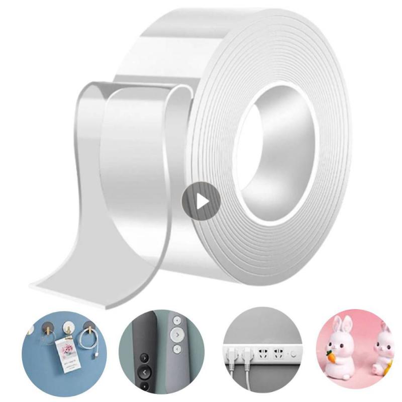 hAnduO Strong Double Sided Tape Adhesives Sealers Tape Super Strong Double  Sided Tape Reusable Two Face Cleanable Nano Acrylic Glue Gadget Sticker